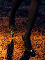 Iron Head Fashion Heterosexual Red High Heels Fox Head Jewel Decoration New Plus Size Banquet Shoes Women's High Heel Sandals