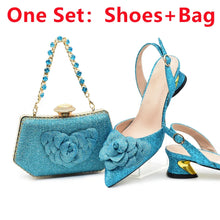 Ladies Shoe and Bag Set Latest Designers Luxury Italian Party Shoes and Bag Set for Women Rhinestone Wedding Bride Shoes Woman