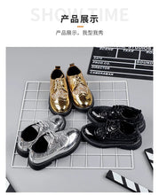 Boys Hollow Out silver Shoes Leather for Kids Party Wedding Dance Shoe Dress Toddler Fashion Children Shoes Flat Golden Autumn