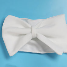 K2825 Sexy Slimming European Style Color Blocking Strapless Bow Mesh Bodycon Skirt Suit Smooths Your Silhouette