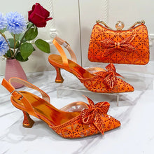 Ladies Shoe and Bag Set Latest Designers Luxury Italian Party Shoes and Bag Set for Women Rhinestone Wedding Bride Shoes Woman