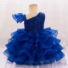 Luxury Baby Sequin Party Dress For Girl Christmas Toddler Layered Bow 1st Birthday Wedding Girl Dresses Formal Lace Baby Clothes