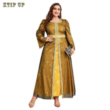 Ramadan Luxury Muslim Fashion Bat Sleeve Moroccan Turkiye Dubai Dress Middle East Arab Dress Sequins Golden Velvet Long Dress