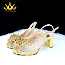 2025 Special New Arrivals Italian Women Shoes and Bag to Match in Green Color with Platform Shinning Crystal Sandal for Wedding