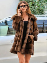 Women's Luxury Hooded Faux Fur Mid-length Jacket