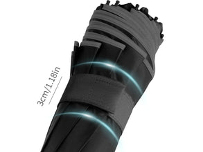 10 Ribs Inverted Automatic Umbrella for Rain Windproof Umbrella with Reflective Strip Fold Sun Compact UV Umbrella for Women Men