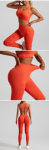 Seamless Yoga Set Two Piece Set Womens Outifits Workout Gym Set Fitness Clothing Tracksuit Backless Crop Top Leggings Sport Suit