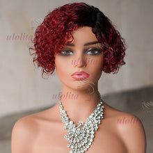 Ombre Blonde T1B27Pixie Cut Short Curly Bob Side Part Non Lace Front 100% Brazilian Human Hair Wigs