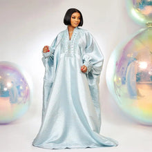 fashion turkey dresses for woman luxury elegant 2025 V-neck rhinestones dresses for church boubou  african dresses