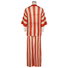 CM.YAYA Knit Ribbon Women's Set Short Sleeve Shirts and Wide Leg Pants 2024 Summer Beach Two 2 Piece Sets Outfits Tracksuit