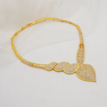 Dubai Gold Plated Jewelry Set Rhinestone Luxury Necklace Wedding Accessories Accessories