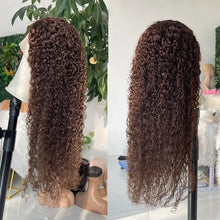 250% 30 36 inch Chocolate Brown Kinky Curly 13x4 Hd Lace Front Wig Human Hair Brazilian Colored 13x6 Lace Frontal Water Wig Wear