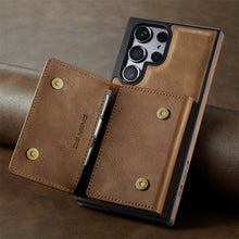 DG.Ming RFID Blocking Retro Flip Leather Case For Samsung Galaxy S25 S24 S22 S23 Ultra S24 FE Wallet Magnetic Cover Detachable