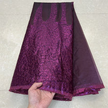 African Nigerian Tulle Lace Fabric, Organza Embroidery, Party Gown, Brocade Jacquard Wedding Dress, High Quality, 5Yard, YXZ157