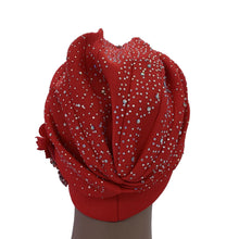 Elegant African Turban Cap with Shiny Rhinestone Ready to Wear Nigeria Auto Gele Headtie Party Women's Head Wrap Bonnet Turbante