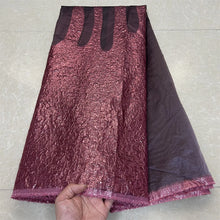 African Nigerian Tulle Lace Fabric, Organza Embroidery, Party Gown, Brocade Jacquard Wedding Dress, High Quality, 5Yard, YXZ157