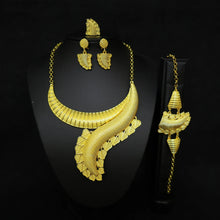 hot selling necklaces earrings bracelets ring jewelry sets four-piece Dubai African bride wedding accessories