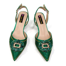 2025 Nigerian Women's Party Shoes and Bags Medium Heel Pointed Toe Elegant Party Footwear With Matching Color Handbag for Women