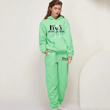 Women's Pants Suit Print Casual Hooded Sweatshirt Set Tracksuit