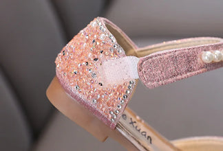 AINYFU New Girls Sequins Party Sandals Summer Fashion Kids Rhinestone Bow Princess Sandals Children's Performance Shoes H950