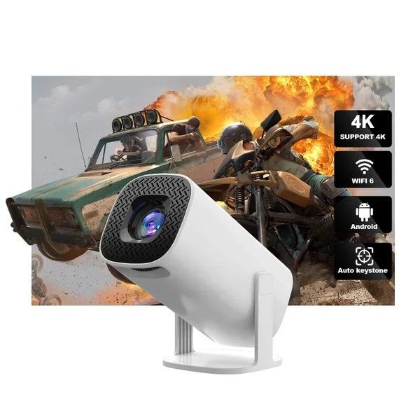 New 2024 4K Android 11 Dual Wifi6 200 ANSI Allwinner H713 BT5.0 1080P 1280*720P Home Cinema Outdoor portable Projetor