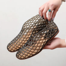 Summer Mesh Hole Flat Sandals For Women Jelly Shoes Elegant Fisherman Loafers Walking Comfy