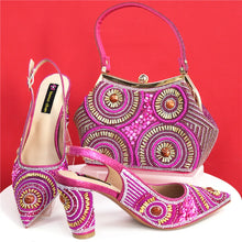 Spot Goods Elegant Streamlined Pointed Toe Women's Shoes Matching Flower Basket Handbag Party Women's Shoes And Bag Set
