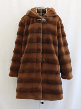 Women's mink fur coat medium long hooded Jacket