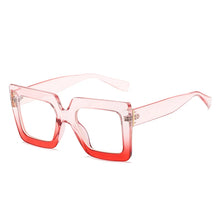 Big Oversized Square Eyeglass Frames Women Trendy Gradients Transparent Computer Optical Lenses Glasses Anti Blue Lens Eyewear
