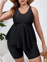 Valavalaki 2025 Solid 2 Piece Plus Size Tankini Set Women Push Up Large Big Swimsuit Beach High Waist Chubby Curvy Bathing Suit