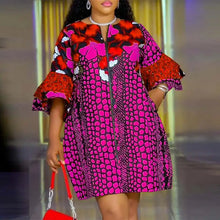 Plus Size 5XL VONDA Women Bohemian Printed Dress 2025 Summer Short Dress Flare Sleeve Party Sundress Casual Vestido Robe Femme