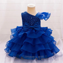 Luxury Baby Sequin Party Dress For Girl Christmas Toddler Layered Bow 1st Birthday Wedding Girl Dresses Formal Lace Baby Clothes