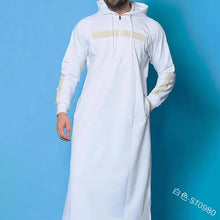 5XL Men's Sweatshirt Long Sleeve Hooded Drawstring Long Sweatshirt Vintage Striped Pockets Robe Man Casual Tops