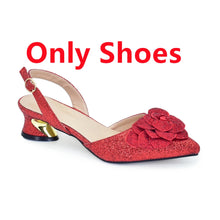 Ladies Shoe and Bag Set Latest Designers Luxury Italian Party Shoes and Bag Set for Women Rhinestone Wedding Bride Shoes Woman