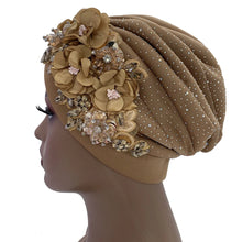 Elegant African Turban Cap with Shiny Rhinestone Ready to Wear Nigeria Auto Gele Headtie Party Women's Head Wrap Bonnet Turbante