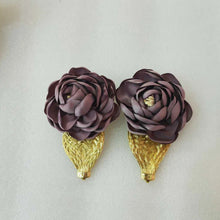 2025 New High Quality African Big Purple Flower Pendant Women Jewelry Set Dubai Gold Plated Luxury Thick Collar Necklace Earring