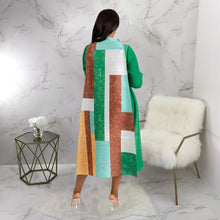 2023 Fashion African 3/4 Sleeve Polyester Plus Size O-Neck Pleated Long Dress Dashiki African Clothes African Dresses for Women
