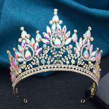 Luxury High Royal Queen Wedding Crown for Women Large Lime Green Crystal Banquet Tiaras Party Costume Hair Jewelry Accessories