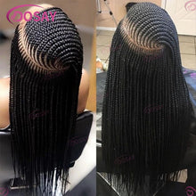 Synthetic Box Side Part Braided Wigs For Black Women Cornrow Braids Lace Wigs Full Lace Front Wig Braid African Hair Braided Wig