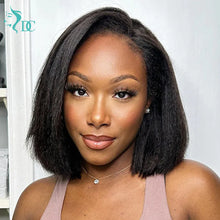4c Hairline Kinky Straight Bob Human Hair Wig 4c Kinky Edges Curly Baby Hair Short Bob 13x4 Lace Frontal Wigs 4x4 Closure Wigs