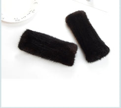 2025 New Brand Style Top Quality Women's 100% Winter Warm Real Mink Fur Knitted Half Finger Gloves Girls Typing Mittens