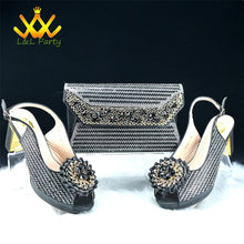 2025 Special New Arrivals Italian Women Shoes and Bag to Match in Green Color with Platform Shinning Crystal Sandal for Wedding