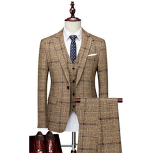2024 Men's Suit One Button (suit + Vest + Trousers) Fashion Wedding Business Leisure Career Work Formal Three-piece Set M-5XL