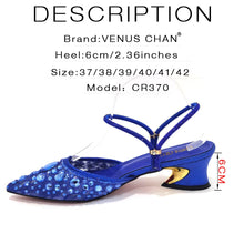Venus Chan 2023 Newest INS Style Lace Elegant High Heels Pointed-Toe Nigeria Popular Design African Ladies Shoes And Bag Set
