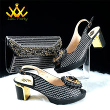 2025 Special New Arrivals Italian Women Shoes and Bag to Match in Green Color with Platform Shinning Crystal Sandal for Wedding