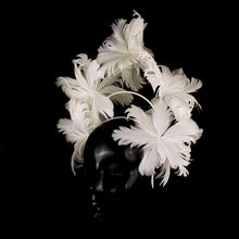 Elegant Women Wedding Hair Fascinator Accessories Headband Bridal Party Show Headwear Fancy Blue Feather Flower Hair Accessories