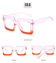 Big Oversized Square Eyeglass Frames Women Trendy Gradients Transparent Computer Optical Lenses Glasses Anti Blue Lens Eyewear