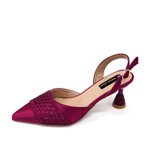 2025 New Elegant Nigerian Women’s Wine Colour Heeled Shoes and Rhinestone Handbag Set – Italian Design for Parties and Weddings
