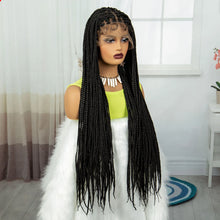 Synthetic Braided Wig Synthetic Hair Lace Front Wigs Box Braided Wigs for Black Women 36 Inches Micro Braids Wigs with Baby Hair