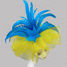 Kentucky Derby Big Fascinator Hat Women Wedding Elegant Feather Pillbox Cap Royal Party Headpiece Ladies Evening Church Chapeau
